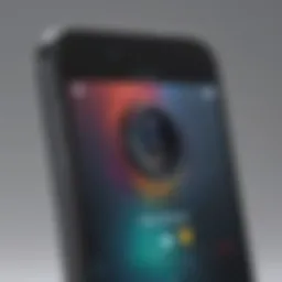 Close-up of a smartphone showcasing vibrant camera features