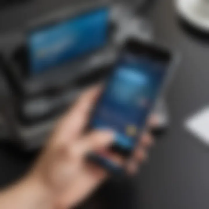 Hand holding a smartphone with PayPal app open