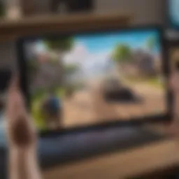 Samsung tablet displaying Fortnite game