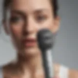 Illustration of a person humming a tune with a microphone