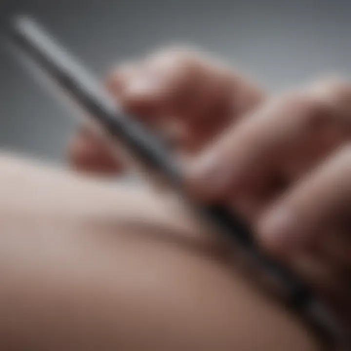 Close-up of S Pen insertion in device