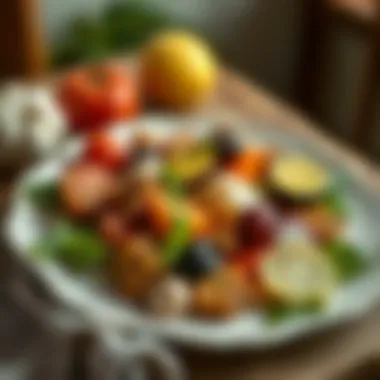 Culinary Masterpiece from Available Ingredients A visually appealing plated dish created from various ingredients.