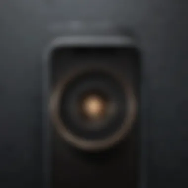 Close-up of iPhone flashlight icon on screen