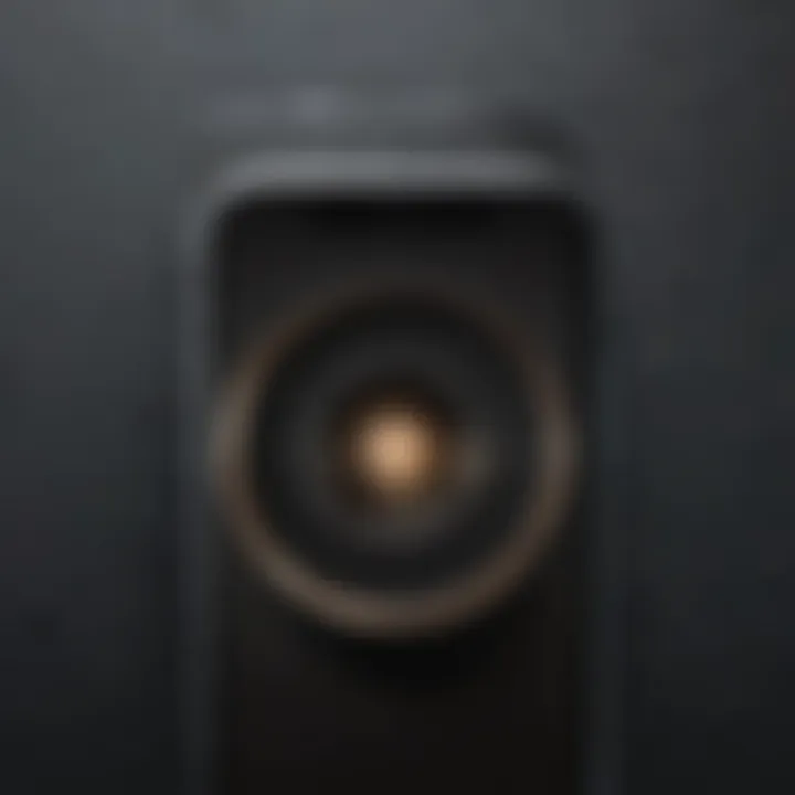 Close-up of iPhone flashlight icon on screen