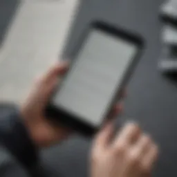 User navigating the Kindle app interface on an iPhone.