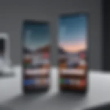 Latest models of Samsung smartphones on display