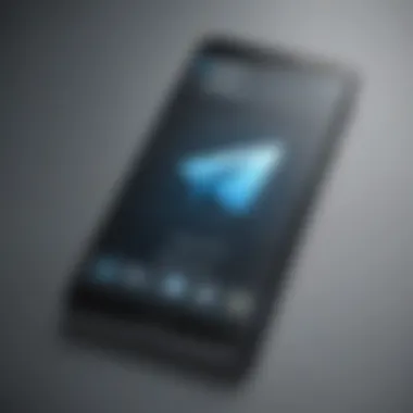 Cutting-edge Communication: Telegram Logo on Smartphone Illustration depicting a futuristic smartphone with Telegram logo