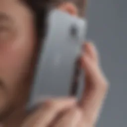 Close-up view of LG foldable phone showcasing its innovative hinge mechanism