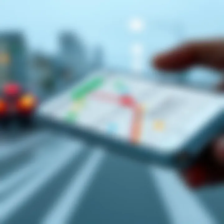 User-friendly interface of a mapping application on a smartphone