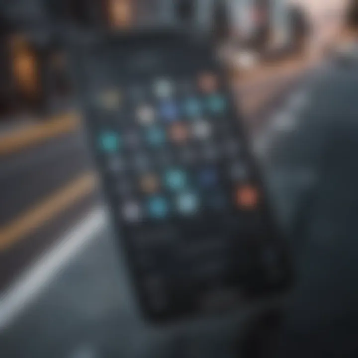 Abstract image of mobile phone with app icons