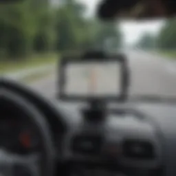 A high-quality GPS mount installed in a car