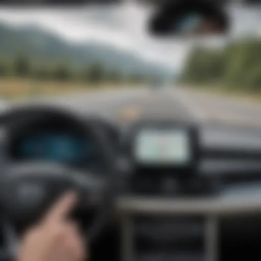 Electric vehicle with Waze navigation interface displayed on a dashboard