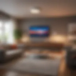 Philips Hue lighting control system in modern living room
