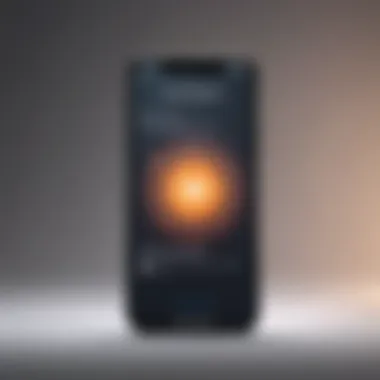 Illuminated smartphone screen symbolizing power off concept