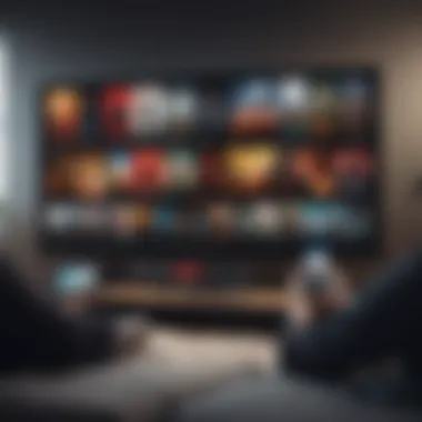 Immersive Entertainment Experience Imaginative representation of premium shows and movies streaming on a device