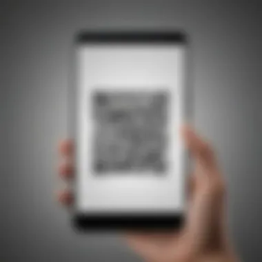 Vibrant QR Code Display on Samsung Device QR code on Samsung screen
