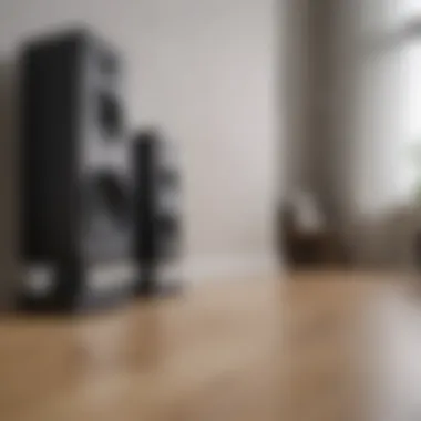 User enjoying music through wireless speakers