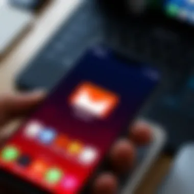 A smartphone displaying the Gmail app on the home screen