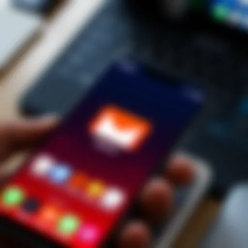 A smartphone displaying the Gmail app on the home screen