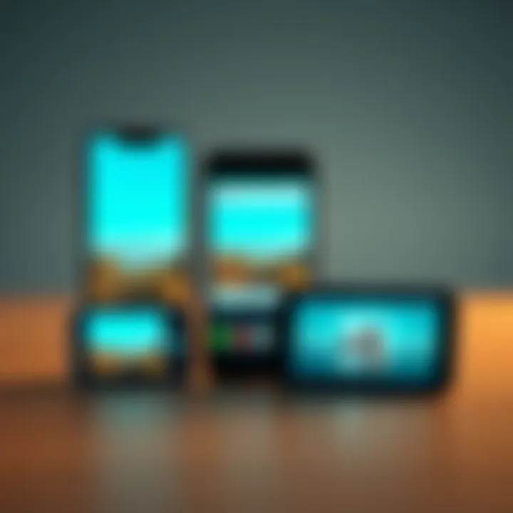 A digital representation of Android devices showcasing lost and recovered photos