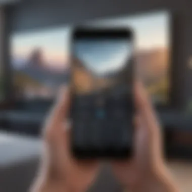 Innovative Movie Watching Technology Smartphone with the movie watching app displayed