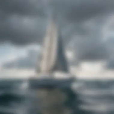 A sailboat navigating through calm waters with digital navigation tools visible.