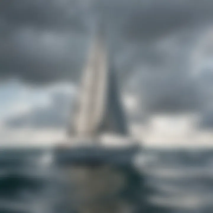 A sailboat navigating through calm waters with digital navigation tools visible.