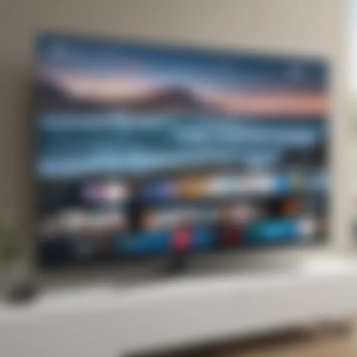 A Samsung Smart TV displaying a mobile app screen