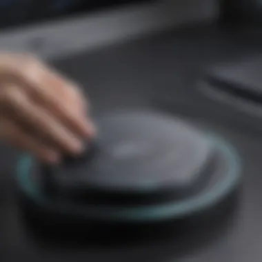 Close-up of Samsung Wireless Charger Base functionality