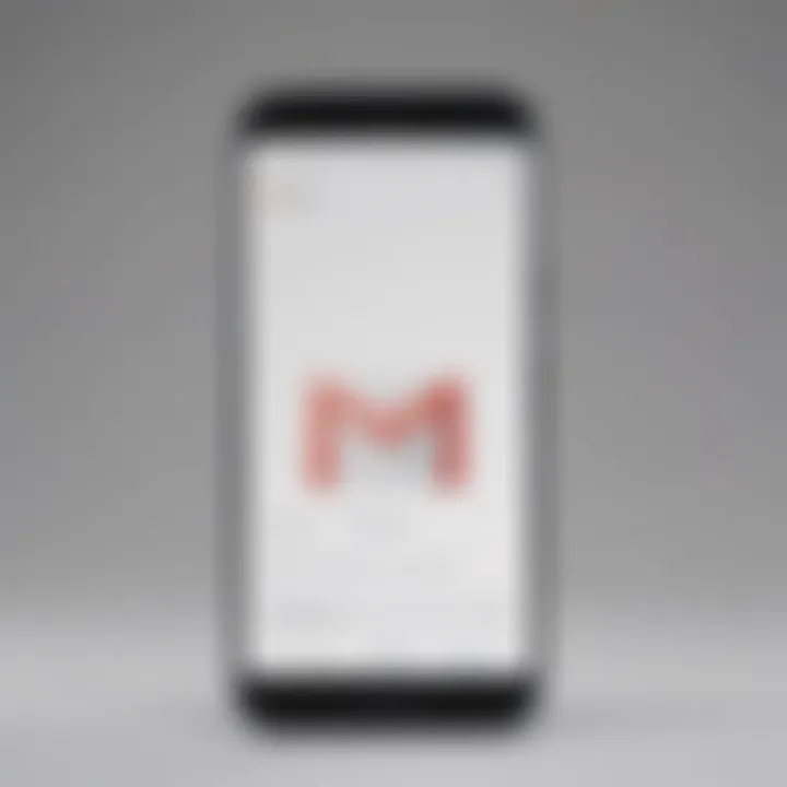 Illustration of smartphone with Gmail logo