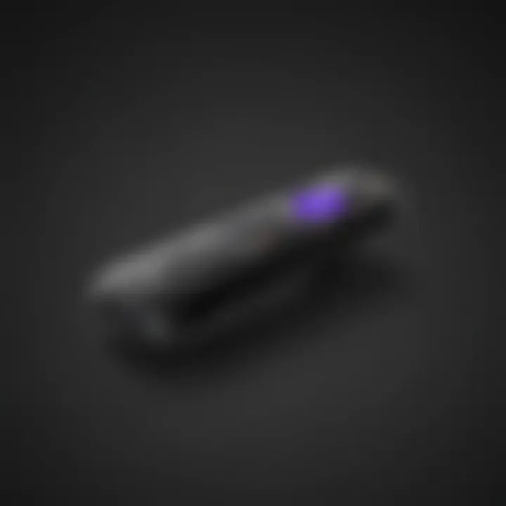 Sleek and futuristic design of a Roku remote control