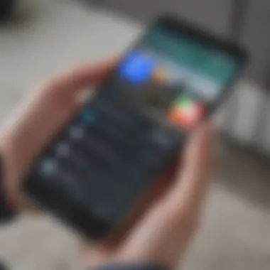 Accessing Google Play Store on Smartphone Illustration of smartphone displaying Google Play app
