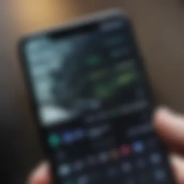 Close-up of Sony Android phone interface