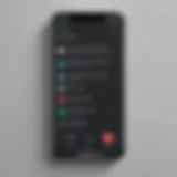 Smartphone screen with blocked call notification