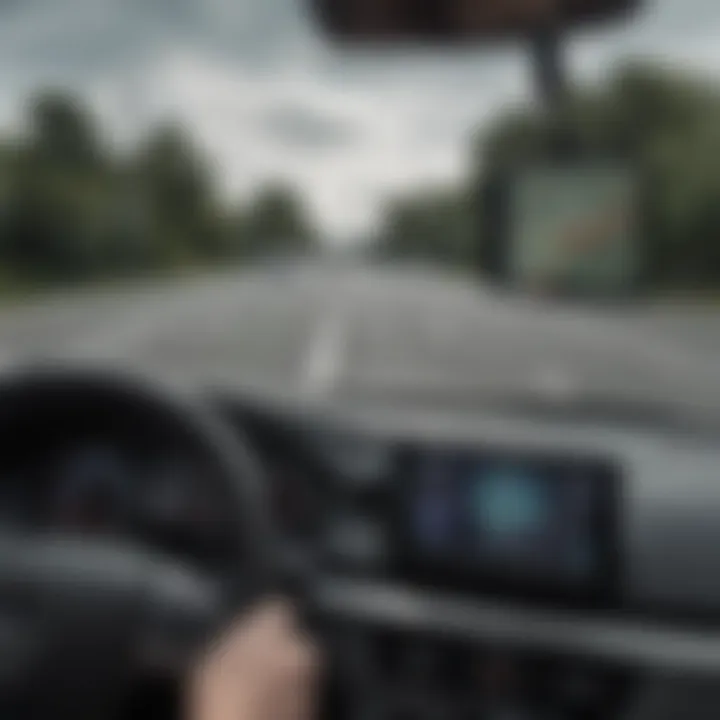 An innovative interface of a talking driving directions app showcasing real-time navigation