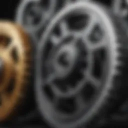 Technological evolution symbolized by gears