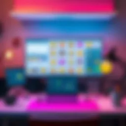 A vibrant design workspace showcasing tools for emoji creation