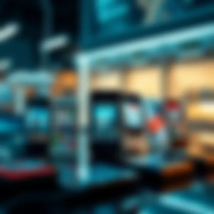 An artistic representation of the evolution of phone advertising through the years.