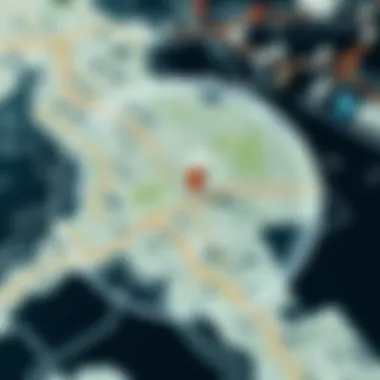 A detailed map showcasing area measurement techniques.