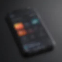 A sleek smartphone displaying a popular music streaming app interface.