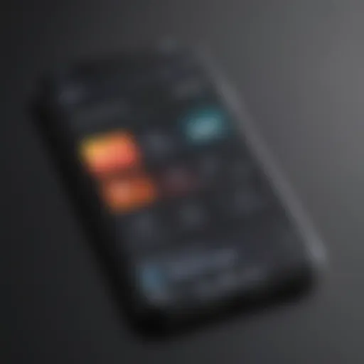 A sleek smartphone displaying a popular music streaming app interface.