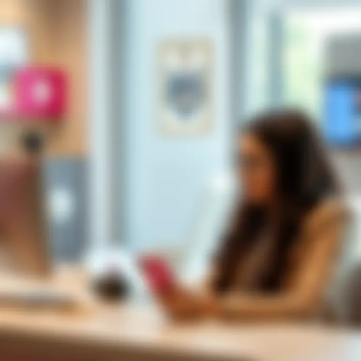 Effortless Account Management with TMO Tuesday User managing T-Mobile account through TMO Tuesday app