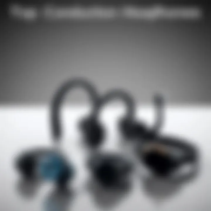 A selection of top-rated bone conduction headphone models displayed stylishly.