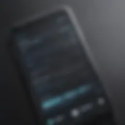 Close-up view of an Android device displaying tracking software interface