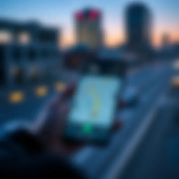 Illustration of GPS tracking in use