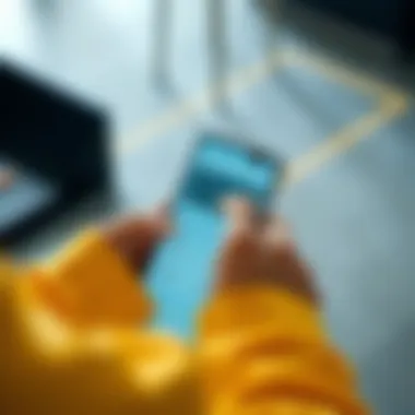 User navigating tracking tools on a smartphone