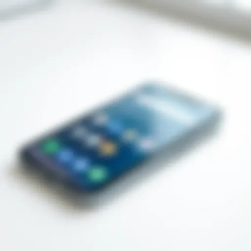 Android Device with iOS Aesthetics Android device showcasing iOS-like interface