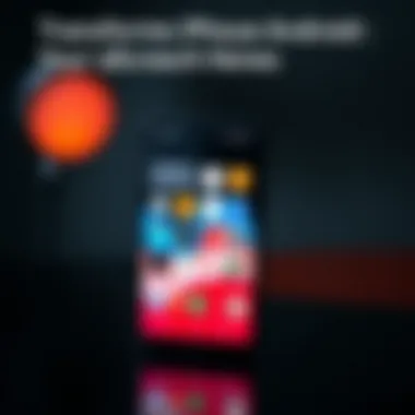 Android Home Screen Emulating iPhone Style Visual representation of Android home screen with iOS elements