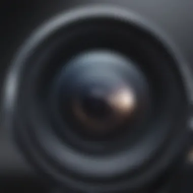 Close-up of phone camera lens capturing intricate details