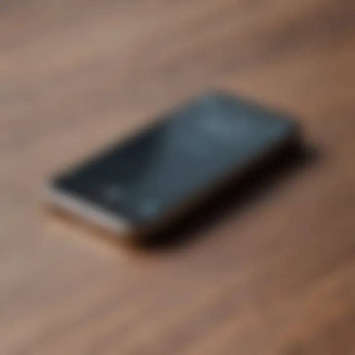 Sleek and sophisticated phone on wooden table